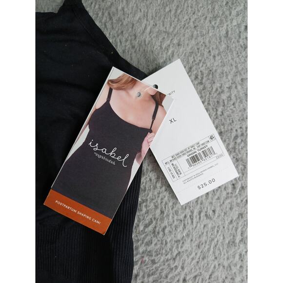 Isabel Maternity Postpartum Shaping Cami Womens XL Black Nursing Tank NWT - Picture 3 of 9